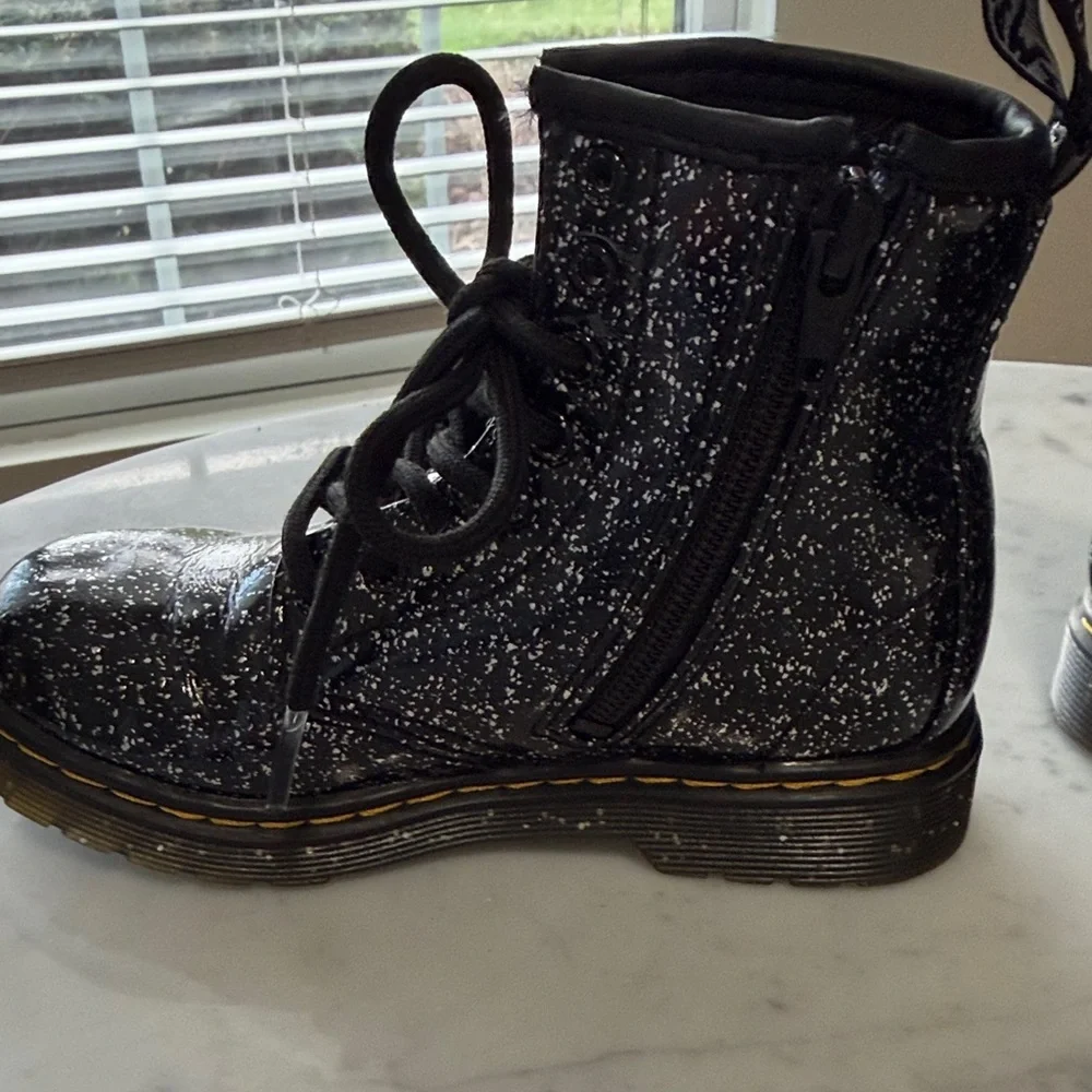 Dr. Martens Black Sparkle Leather Boots - Picture 5 of 8